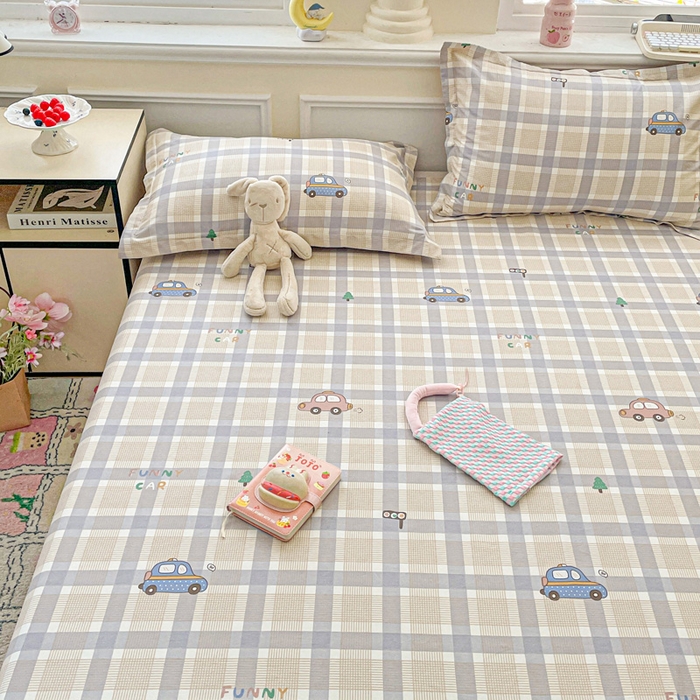 91家纺网 家纺一手货源 找家纺 卡普家居 2025新款全棉印花A版床单 小汽车