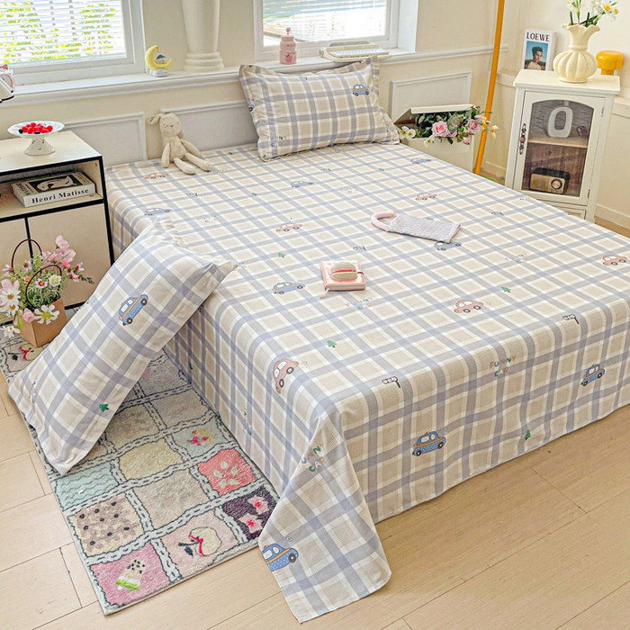 91家纺网 家纺一手货源 找家纺 卡普家居 2025新款全棉印花A版床单 小汽车