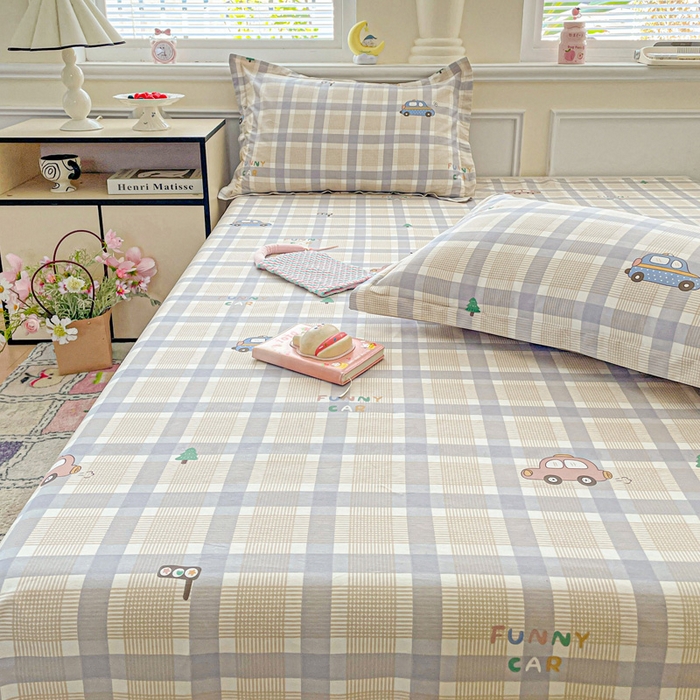 91家纺网 家纺一手货源 找家纺 卡普家居 2025新款全棉印花A版床单 小汽车