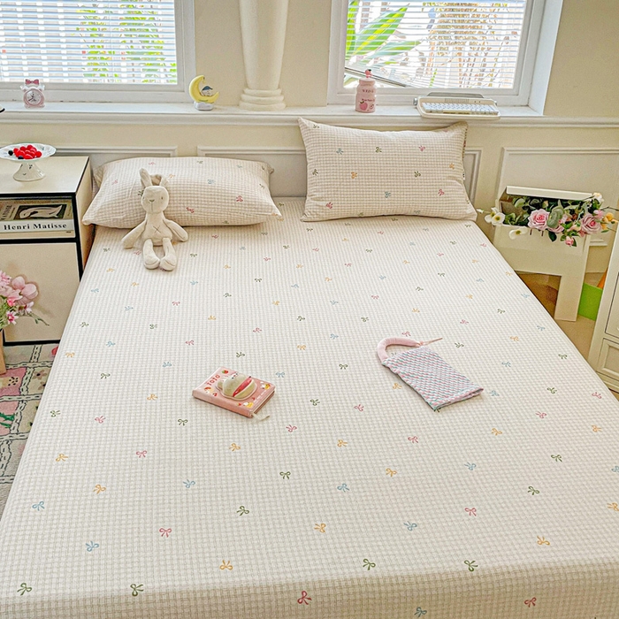 91家纺网 家纺一手货源 找家纺 卡普家居 2025新款全棉印花A版床单 友谊结