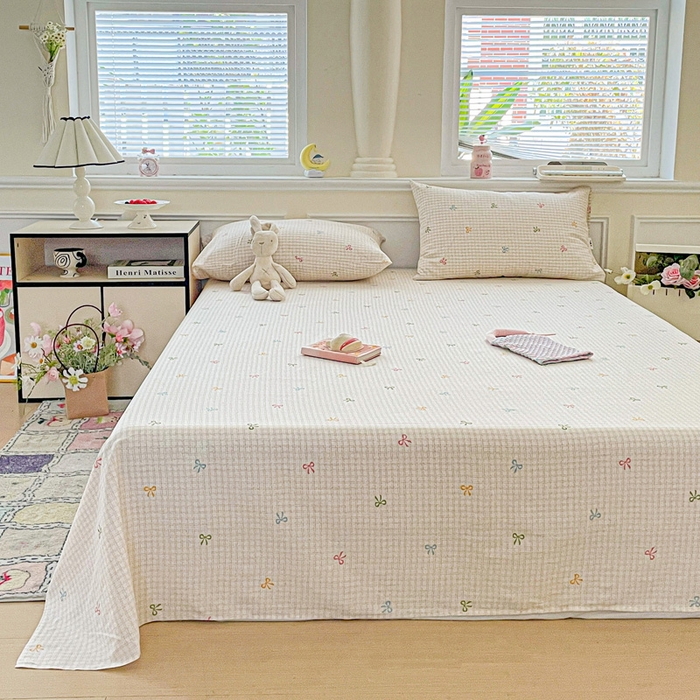 91家纺网 家纺一手货源 找家纺 卡普家居 2025新款全棉印花A版床单 友谊结