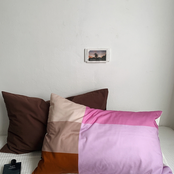 91家纺网 家纺一手货源 找家纺 柚可家居 2025新款40支13372多彩单枕套-枕套三 蓝格