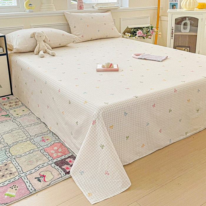 91家纺网 家纺一手货源 找家纺 卡普家居 2025新款全棉印花A版床单 友谊结