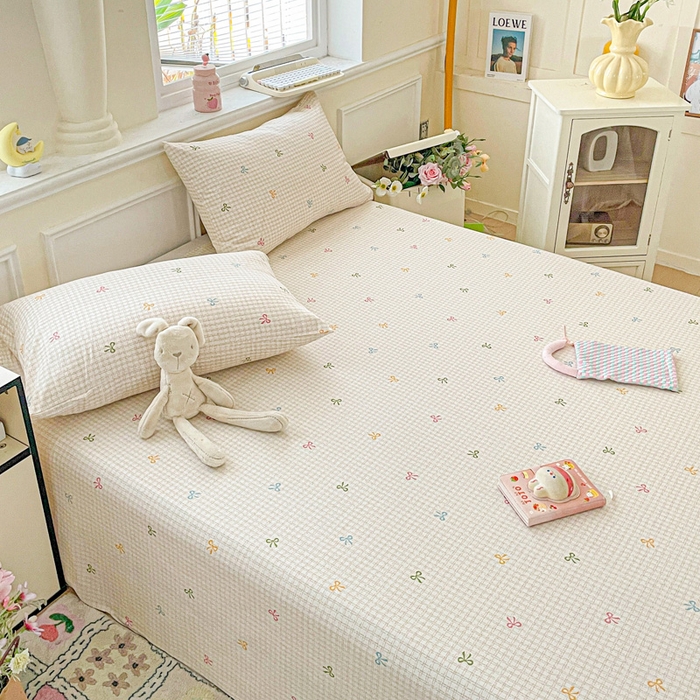 91家纺网 家纺一手货源 找家纺 卡普家居 2025新款全棉印花A版床单 友谊结