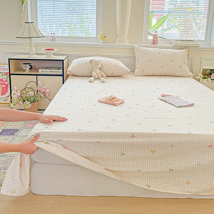 91家纺网 家纺一手货源 找家纺 卡普家居 2025新款全棉印花A版床单 友谊结