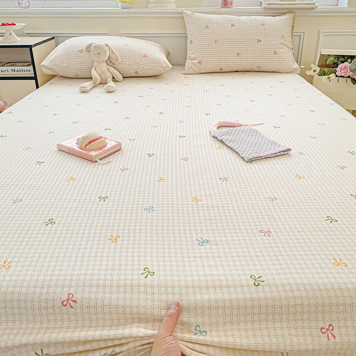 91家纺网 家纺一手货源 找家纺 卡普家居 2025新款全棉印花A版床单 友谊结