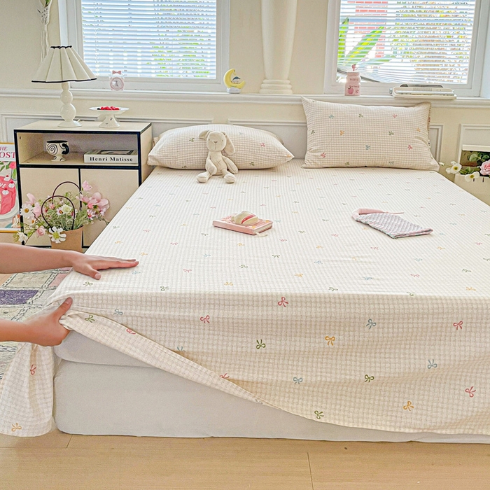 91家纺网 家纺一手货源 找家纺 卡普家居 2025新款全棉印花A版床单 友谊结