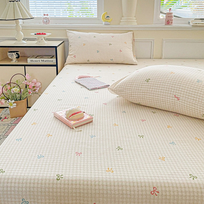 91家纺网 家纺一手货源 找家纺 卡普家居 2025新款全棉印花A版床单 友谊结