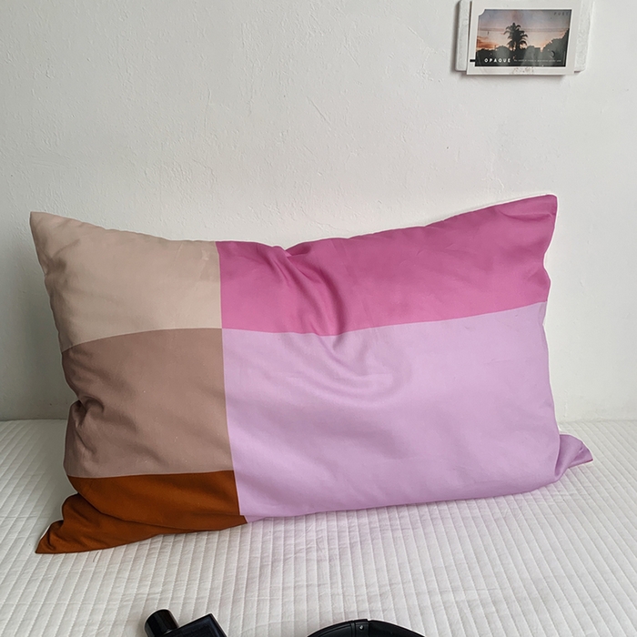 柚可家居 2025新款40支13372多彩单枕套-枕套三 紫格