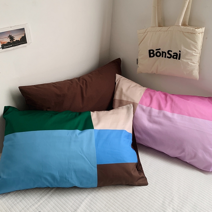 91家纺网 家纺一手货源 找家纺 柚可家居 2025新款40支13372多彩单枕套-枕套三 紫格