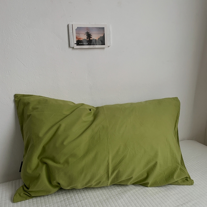 91家纺网 家纺一手货源 找家纺 柚可家居 2025新款40支13372多彩单枕套-枕套二 抹茶绿