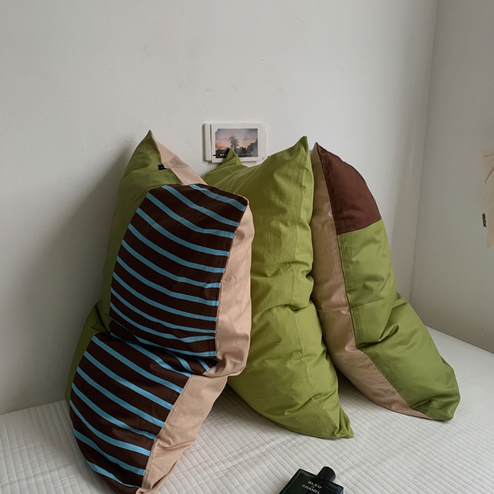 91家纺网 家纺一手货源 找家纺 柚可家居 2025新款40支13372多彩单枕套-枕套二 抹茶绿