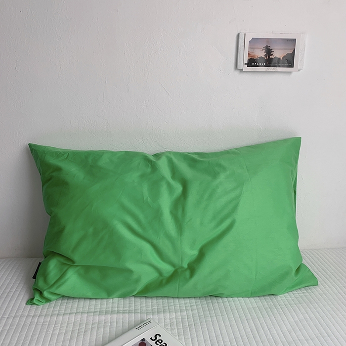 柚可家居 2025新款40支13372多彩单枕套-枕套一 亮绿