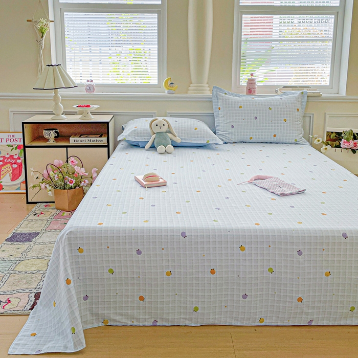 91家纺网 家纺一手货源 找家纺 卡普二店 2025新款全棉印花A版床单 小橘柑