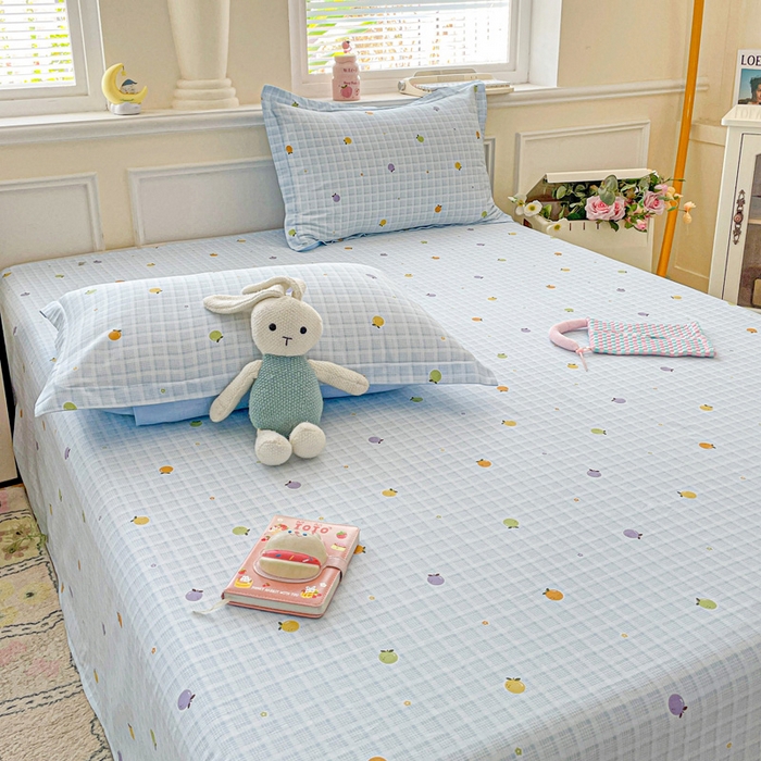 91家纺网 家纺一手货源 找家纺 卡普二店 2025新款全棉印花A版床单 小橘柑