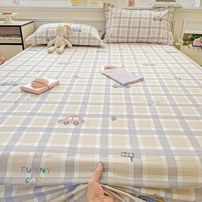 91家纺网 家纺一手货源 找家纺 卡普二店 2025新款全棉印花A版床单 小汽车