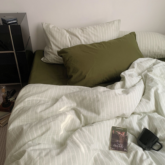 91家纺网 家纺一手货源 找家纺 （总）柚可家居 2025新款全棉色织水洗棉四件套-海龟海滩