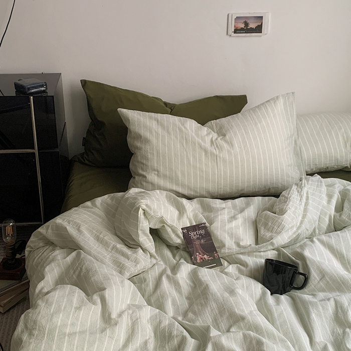 91家纺网 家纺一手货源 找家纺 （总）柚可家居 2025新款全棉色织水洗棉四件套-海龟海滩