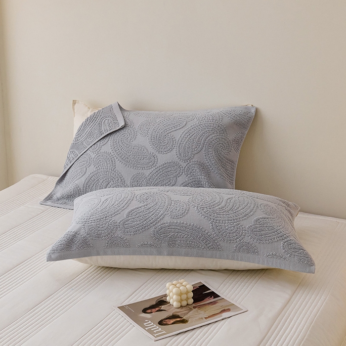 91家纺网 家纺一手货源 找家纺 悦然毛巾被 2025新款全棉纯棉老式枕巾毛圈款 海派旧韵浅灰