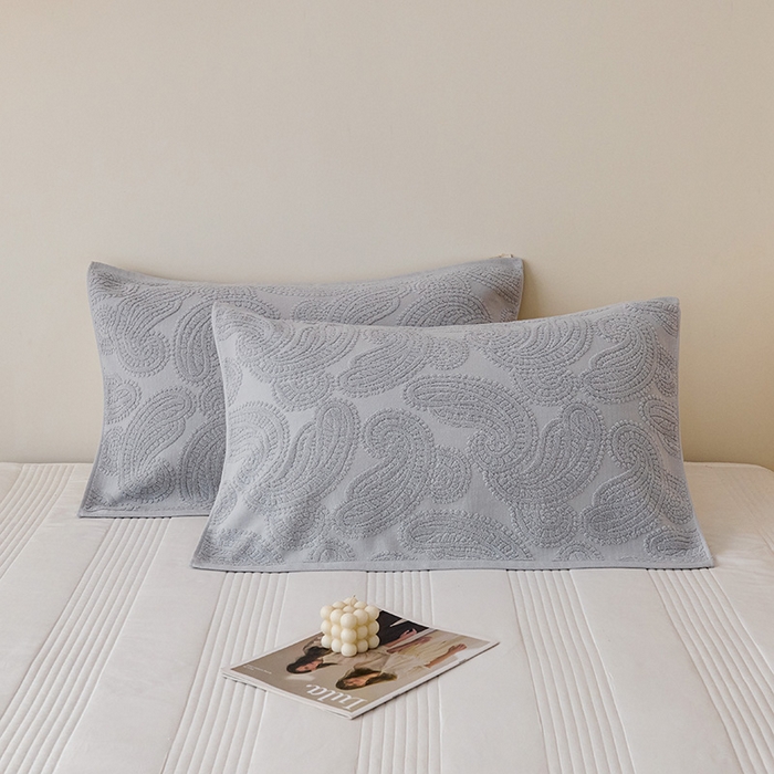 91家纺网 家纺一手货源 找家纺 悦然毛巾被 2025新款全棉纯棉老式枕巾毛圈款 海派旧韵浅灰