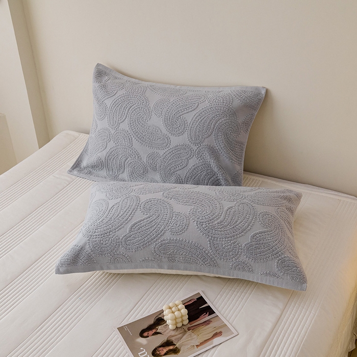 91家纺网 家纺一手货源 找家纺 悦然毛巾被 2025新款全棉纯棉老式枕巾毛圈款 海派旧韵浅灰