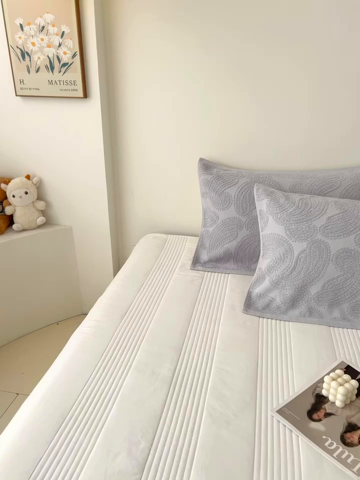 91家纺网 家纺一手货源 找家纺 悦然毛巾被 2025新款全棉纯棉老式枕巾毛圈款 海派旧韵浅灰