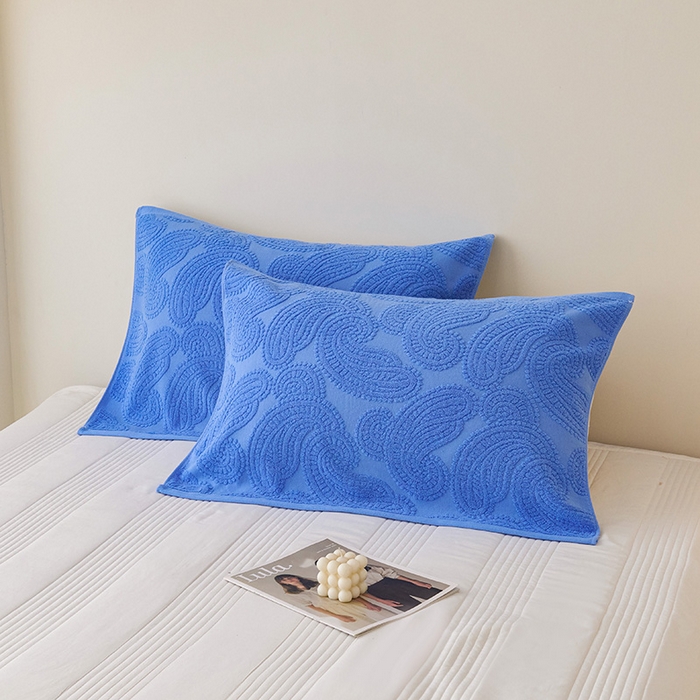 91家纺网 家纺一手货源 找家纺 悦然毛巾被 2025新款全棉纯棉老式枕巾毛圈款 海派旧韵深蓝