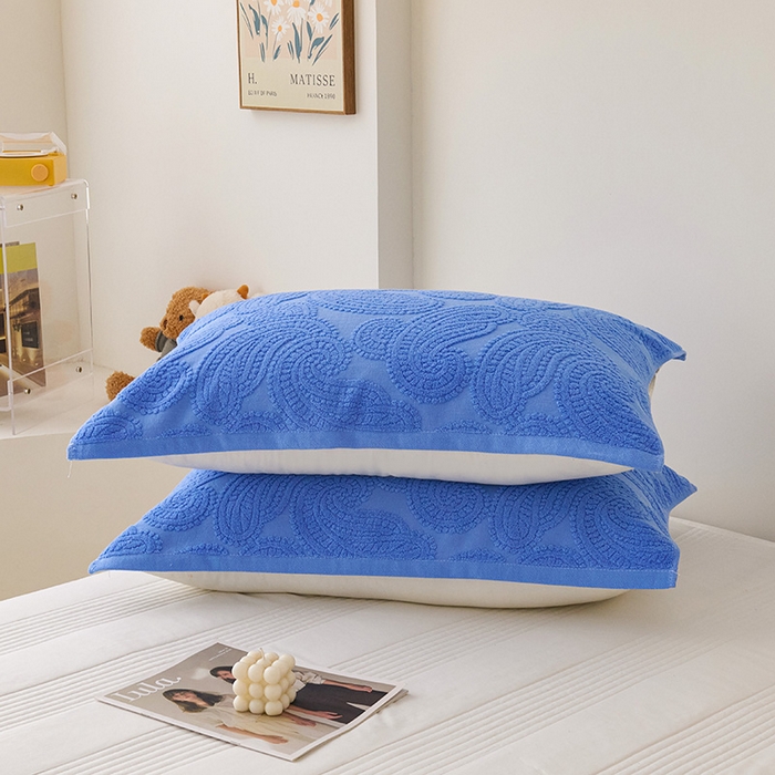 91家纺网 家纺一手货源 找家纺 悦然毛巾被 2025新款全棉纯棉老式枕巾毛圈款 海派旧韵深蓝