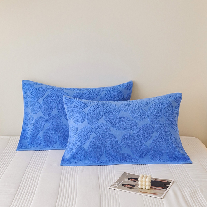 91家纺网 家纺一手货源 找家纺 悦然毛巾被 2025新款全棉纯棉老式枕巾毛圈款 海派旧韵深蓝