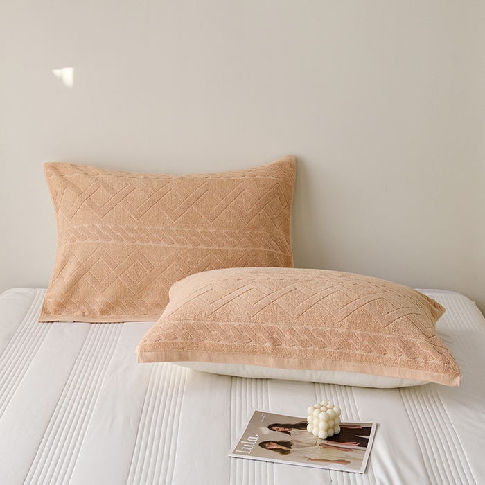 91家纺网 家纺一手货源 找家纺 悦然毛巾被 2025新款全棉纯棉老式枕巾毛圈款 旧时光咖啡