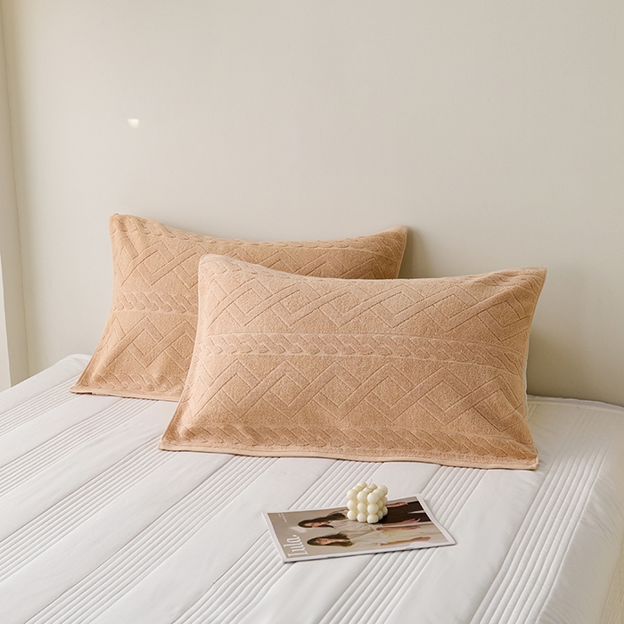 91家纺网 家纺一手货源 找家纺 悦然毛巾被 2025新款全棉纯棉老式枕巾毛圈款 旧时光咖啡