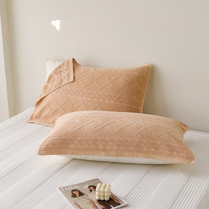 91家纺网 家纺一手货源 找家纺 悦然毛巾被 2025新款全棉纯棉老式枕巾毛圈款 旧时光咖啡