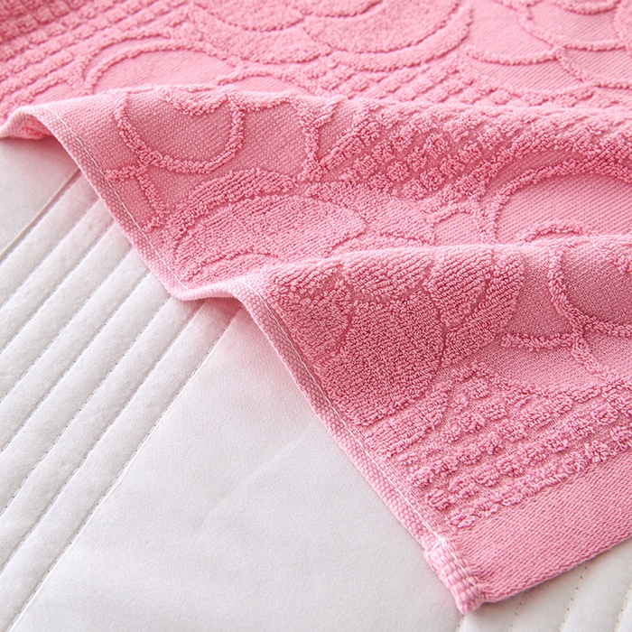 91家纺网 家纺一手货源 找家纺 悦然毛巾被 2025新款全棉纯棉老式枕巾毛圈款 玫瑰物语豆沙