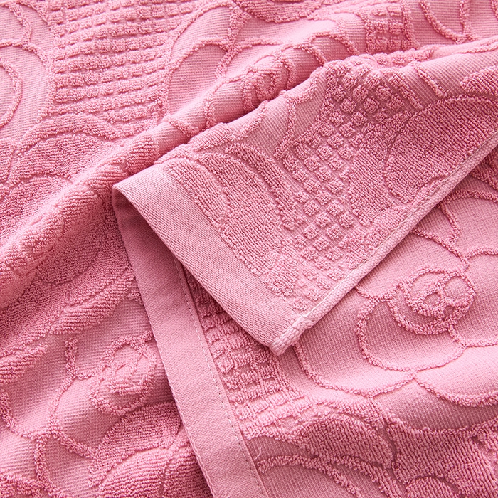 91家纺网 家纺一手货源 找家纺 悦然毛巾被 2025新款全棉纯棉老式枕巾毛圈款 玫瑰物语豆沙