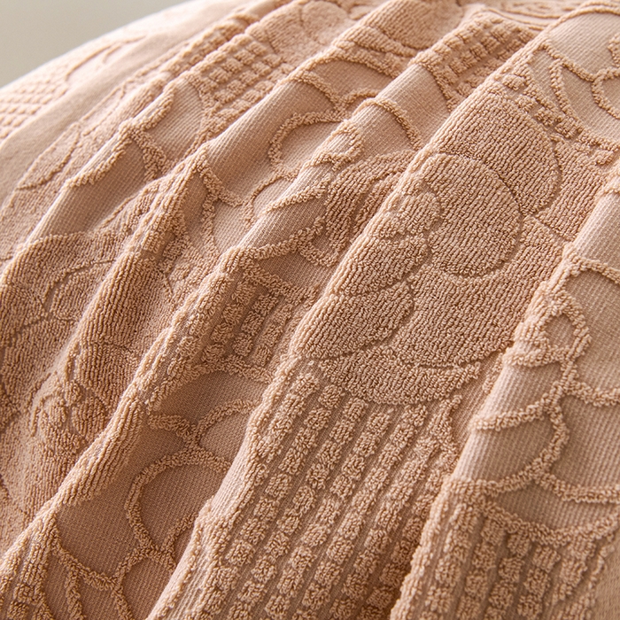 91家纺网 家纺一手货源 找家纺 悦然毛巾被 2025新款全棉纯棉老式枕巾毛圈款 玫瑰物语咖啡