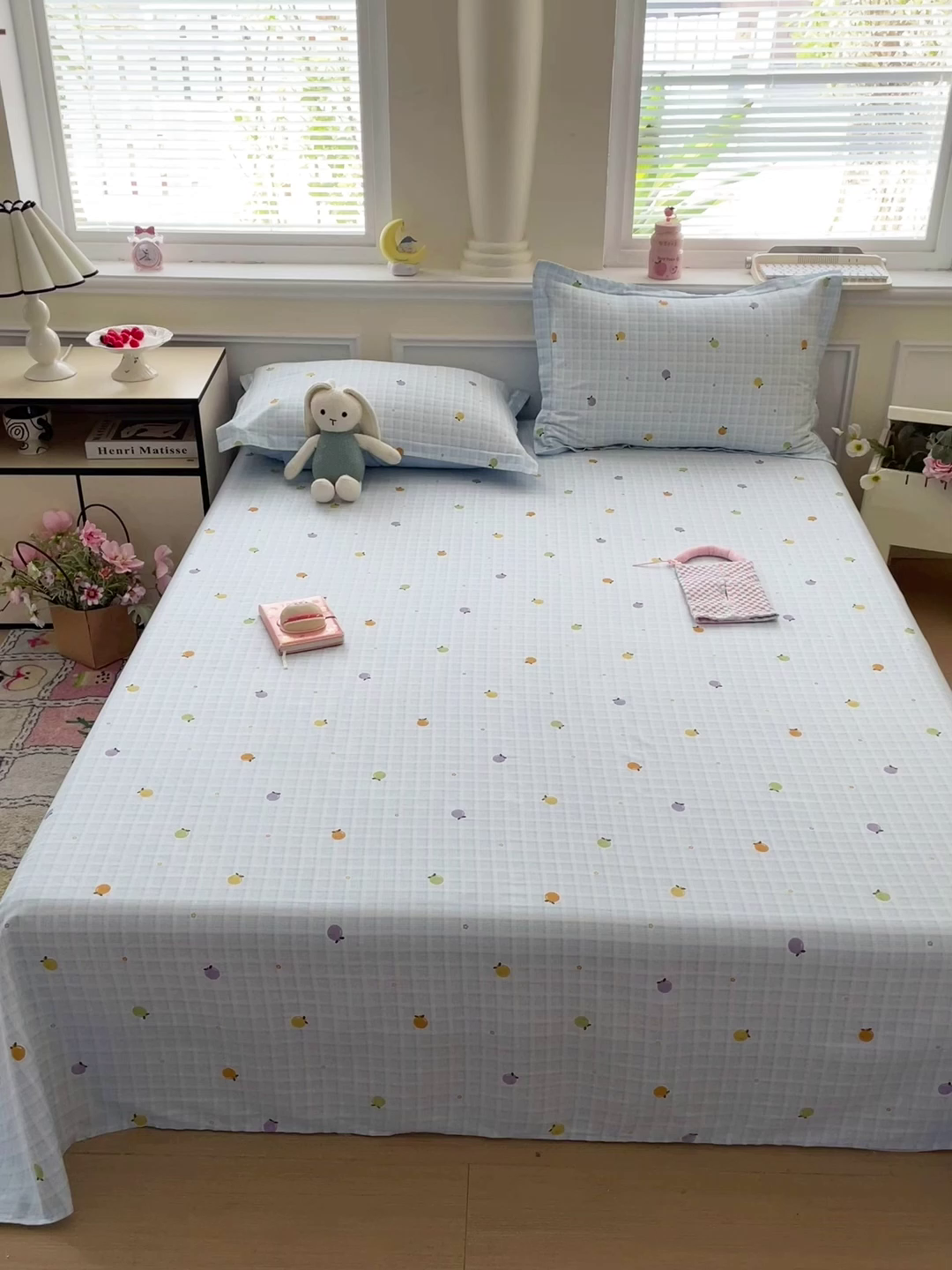 91家纺网 家纺一手货源 找家纺 卡普二店 2025新款全棉印花A版床单 小橘柑