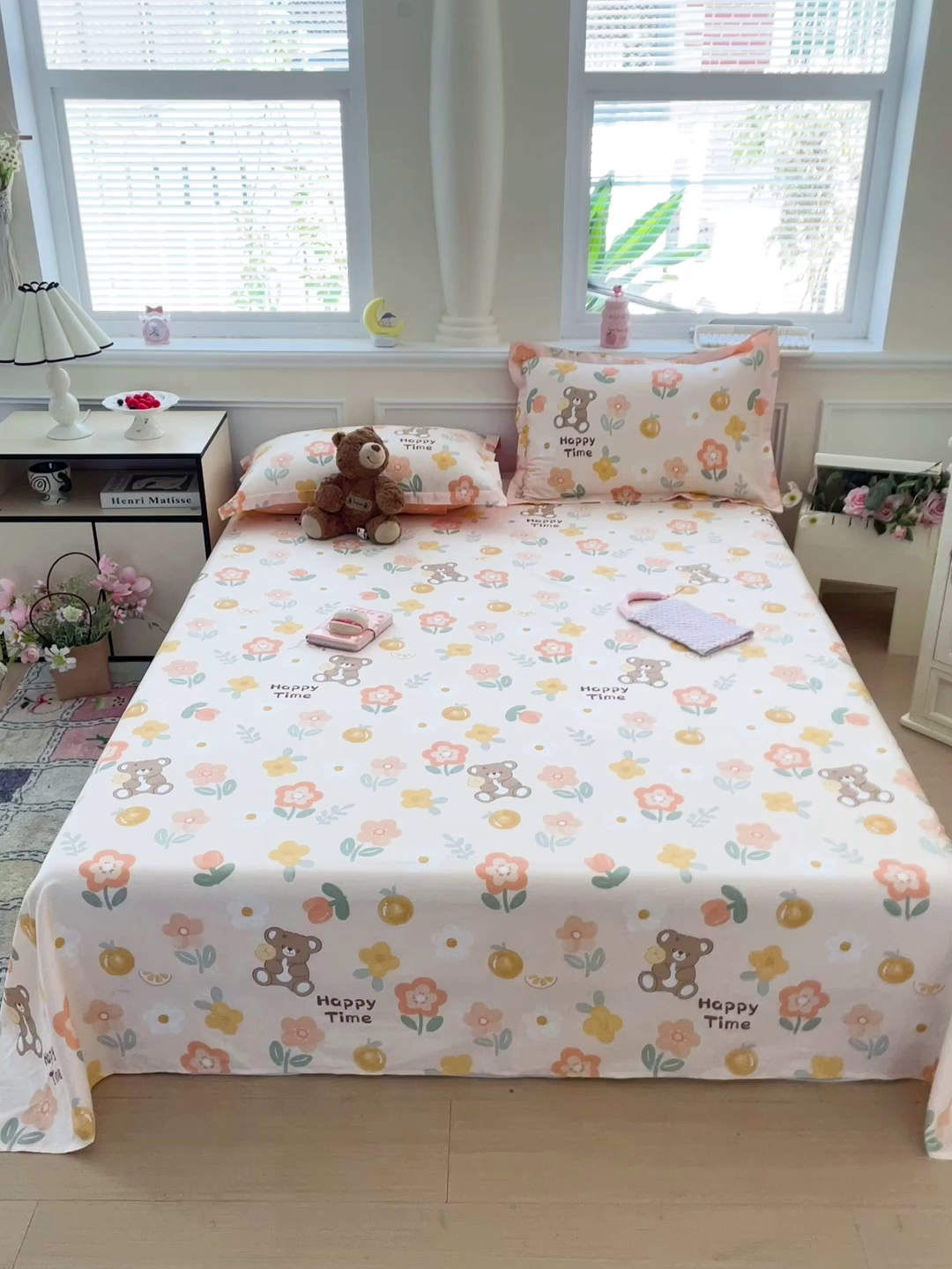 91家纺网 家纺一手货源 找家纺 卡普家居 2025新款全棉印花A版床单 秋日森林