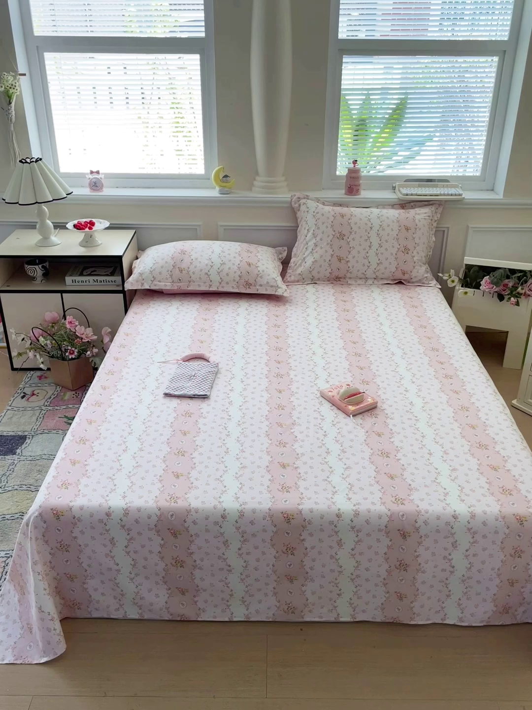 91家纺网 家纺一手货源 找家纺 卡普家居 2025新款全棉印花A版床单 花间赋