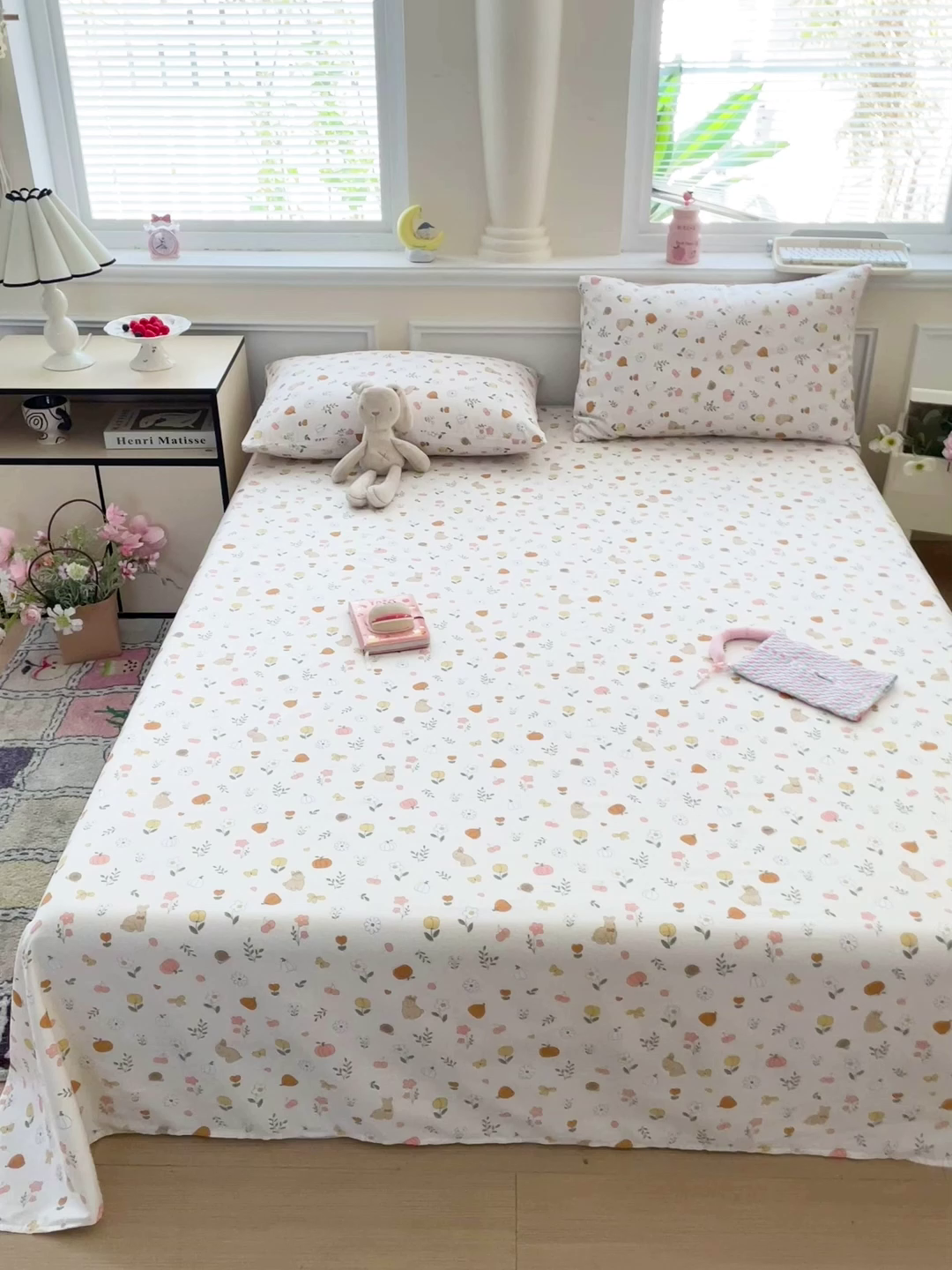 91家纺网 家纺一手货源 找家纺 卡普家居 2025新款全棉印花A版床单 春日限定