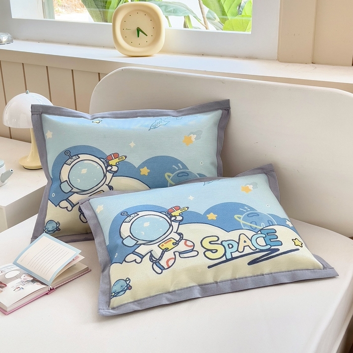 91家纺网 家纺一手货源 找家纺 （总）梵赫 2025新款大版儿童冰丝枕套幼儿园枕套