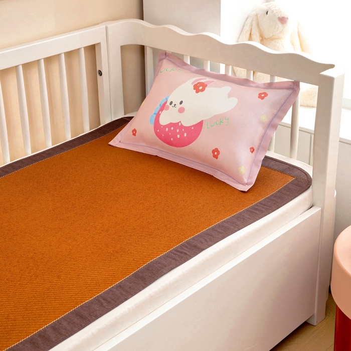 91家纺网 家纺一手货源 找家纺 梵赫 2025新款大版儿童冰丝枕套幼儿园枕套 蝴蝶结小兔