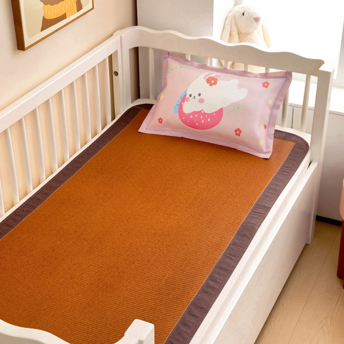 91家纺网 家纺一手货源 找家纺 梵赫 2025新款大版儿童冰丝枕套幼儿园枕套 蝴蝶结小兔