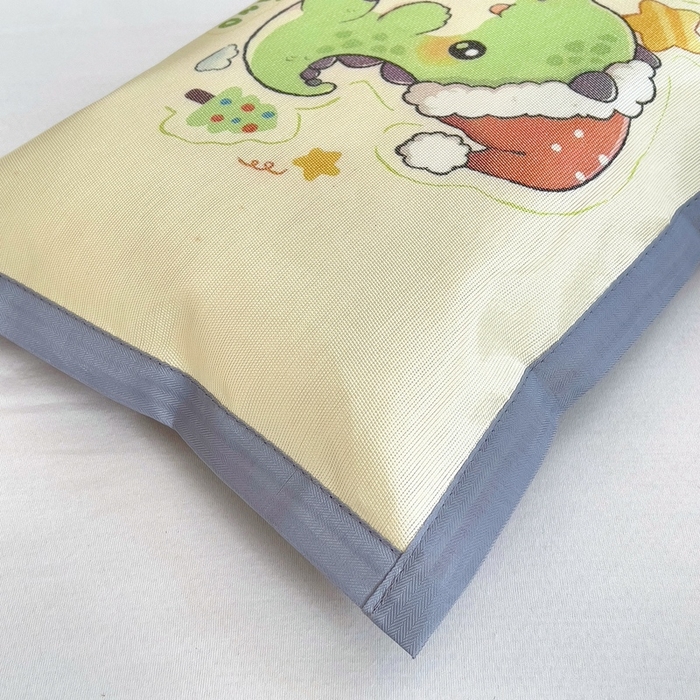 91家纺网 家纺一手货源 找家纺 梵赫 2025新款大版儿童冰丝枕套幼儿园枕套 圣诞恐龙