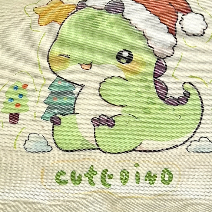 91家纺网 家纺一手货源 找家纺 梵赫 2025新款大版儿童冰丝枕套幼儿园枕套 圣诞恐龙