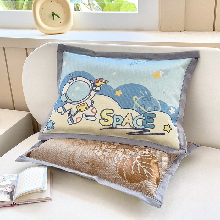 91家纺网 家纺一手货源 找家纺 梵赫 2025新款大版儿童冰丝枕套幼儿园枕套 星际旅行