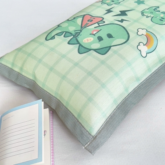 91家纺网 家纺一手货源 找家纺 梵赫 2025新款大版儿童冰丝枕套幼儿园枕套 音乐恐龙