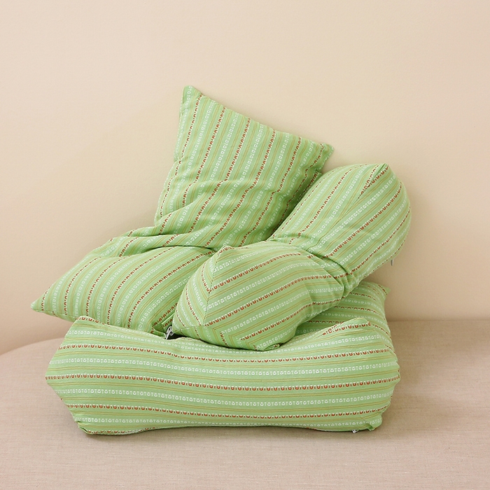 91家纺网 家纺一手货源 找家纺 （总）梦叶草 2025新款全棉水洗棉三角牵引组合荞麦枕 枕头护颈枕芯