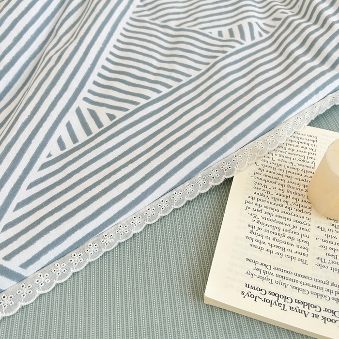 91家纺网 家纺一手货源 找家纺 柠馨 2025新款全棉纯棉印花夏被夏凉被空调被四件套 编织生活-绿