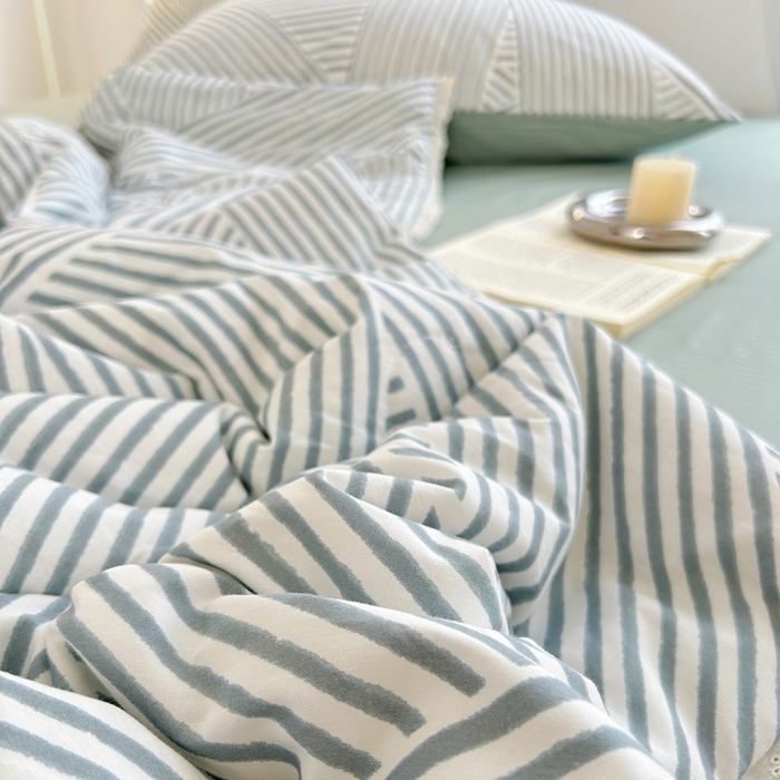 91家纺网 家纺一手货源 找家纺 柠馨 2025新款全棉纯棉印花夏被夏凉被空调被四件套 编织生活-绿