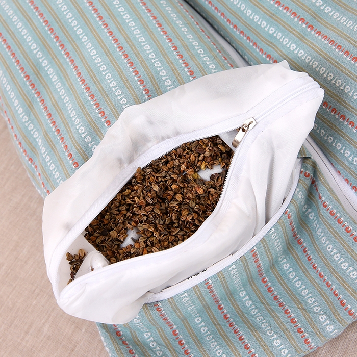 91家纺网 家纺一手货源 找家纺 梦叶草 2025新款全棉水洗棉三角牵引组合荞麦枕 枕头护颈枕芯 三角牵引组合荞麦枕-新兰